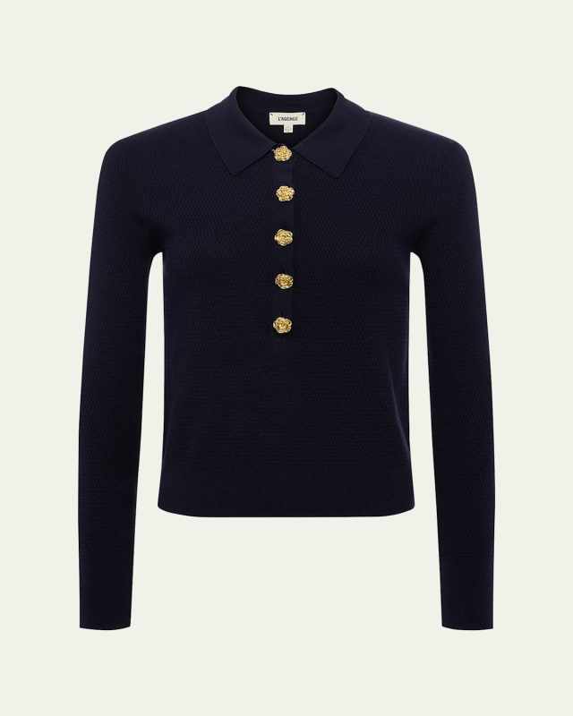 Sterling Jewel-Button Sweater
